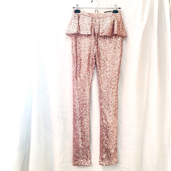 Nasty Gal Dream Sequence Sequin Rose Gold Peplums - Picture 6 of 8